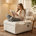 thumbnail image 2 of White Teddy Single Sofa Bed - 35.43 in L x 26.77 in W for Small Living Rooms, 2 of 6