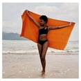 thumbnail image 3 of Luxury Japanese Cotton Waffle Bath Towel | Plush, Absorbent, and Quick Dry | Storage Bag Included (Coral Orange, 67" x 34"), 3 of 5