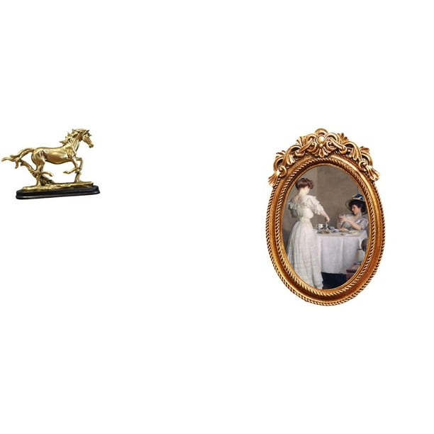 Escultura Figura Obra De Arte Adorno Coleccionable Estatua De Caballo Para Decoración De Escritorio Estantería Muebles De Sala Decoración Del Hogar Marco De Fotos Ornamentado Pequeño Marco