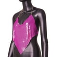 thumbnail image 5 of QHFBli Sexy Metallic Chain Top for Women - Sequin Rhinestone Backless Crop Outfit Sparkly EDM Party Club Night Tank Shirt, 5 of 5