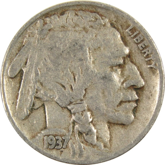 1937 D Indian Head Buffalo Nickel G Good 5c Coin
