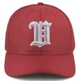 thumbnail image 2 of Daxton Premium Mid Profile Hat Semi Curved Visor Red Cap White Silver Gothic Embroidered, Letter V, 2 of 4