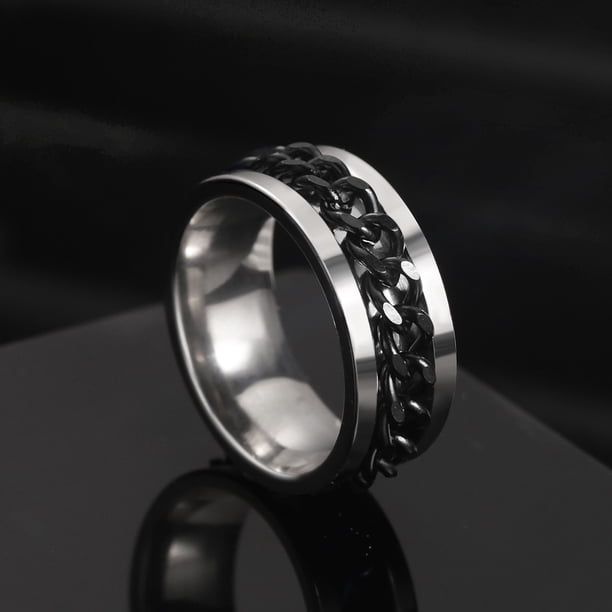 Nuevo anillo de pareja giratorio de acero inoxidable genial, cadena giratoria de alta calidad, anillos giratorios para mujer, hombre, joyería Punk, regalo de fiesta Tan Jianjun unisex