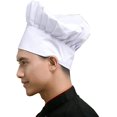 thumbnail image 3 of Chef Hat Adult Adjustable Elastic Baker Kitchen Cooking Chef Cap(White), 3 of 5