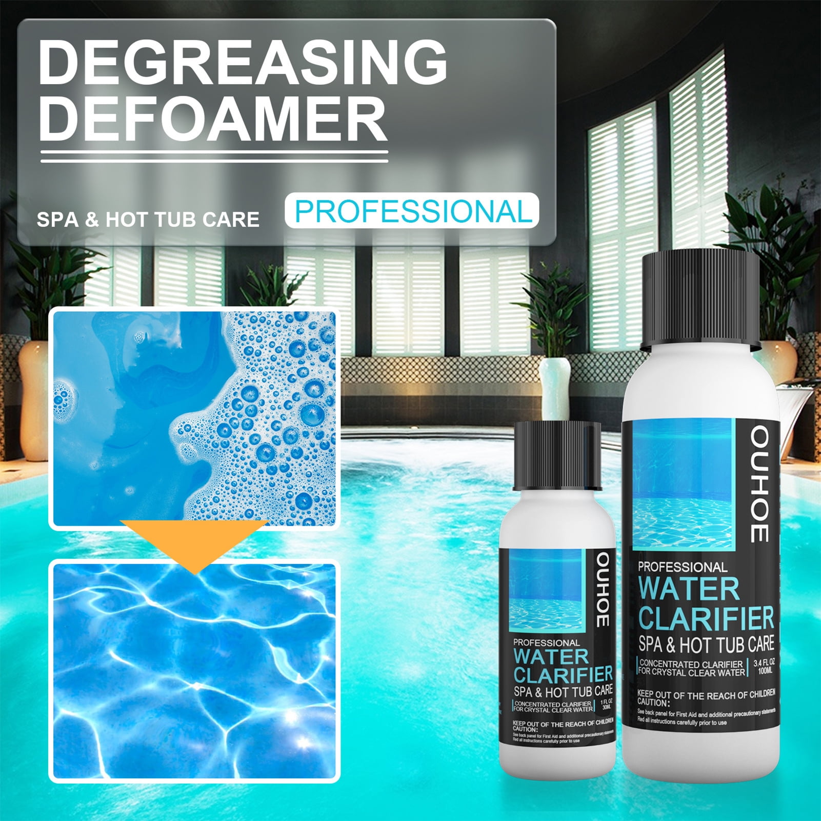 Water Clarifier Foam Remover for Swimming Pool Grease Removal Foam