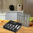 thumbnail image 2 of Holloyiver Silverware Organizer With Lid Covered Utensil Tray For Kitchen Drawer And Countertop Plastic Cutlery And Flatware Storage Box For Spoons Forks Knives, 2 of 8