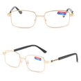 thumbnail image 4 of Fashion Simple Classic Square Frame Business Reading Glasses Eye Protection Anti Fatigue Ultra Light Glasses GOLD STRENGTH 200, 4 of 7