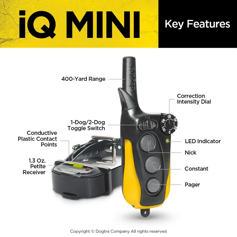 Dogtra iQ MINI Remote Dog Training Collar Rechargeable Waterproof Mini