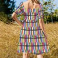 thumbnail image 4 of Robe Motif Craie de Cire Coloré Robe Violette Robes pour Femmes 2024 Vêtements pour Femmes, 4 of 5