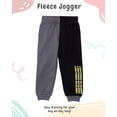 thumbnail image 3 of Disney Cars Lightning McQueen Toddler Boys’ Outfit Set - Two Piece Hoodie Sweatshirt with Holographic Patch & Gloss Ink Jogger Pants (Grey, 4T), 3 of 5