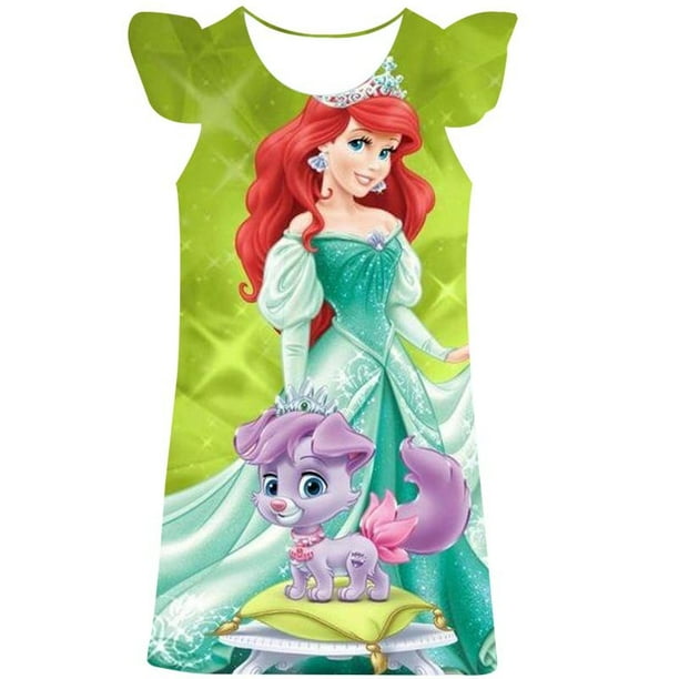 Disney belle sirène princesse robe filles robe 2023 année été nouveau