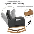 thumbnail image 5 of TROPOW Rocking Chair Nursery, Glider Rocking Chair with Solid Wood Legs, High Backrest Rocking Accent Chair, Modern Leisure Single Sofa with Side Pockets for Living Room, Bedroom,Gray, 5 of 8