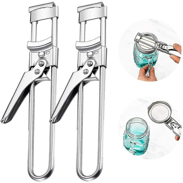 Abridor de botellas de tarro ajustable, abridor de latas de acero inoxidable multifuncional ajustable, abridor de tapa de tarro, abridor de tarro manual para personas mayores, 2 uds.