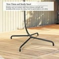 thumbnail image 7 of Ulax Furniture Indoor Outdoor Rattan Hanging Basket Swing Chair with Stand and Cushion, Mist, 7 of 7
