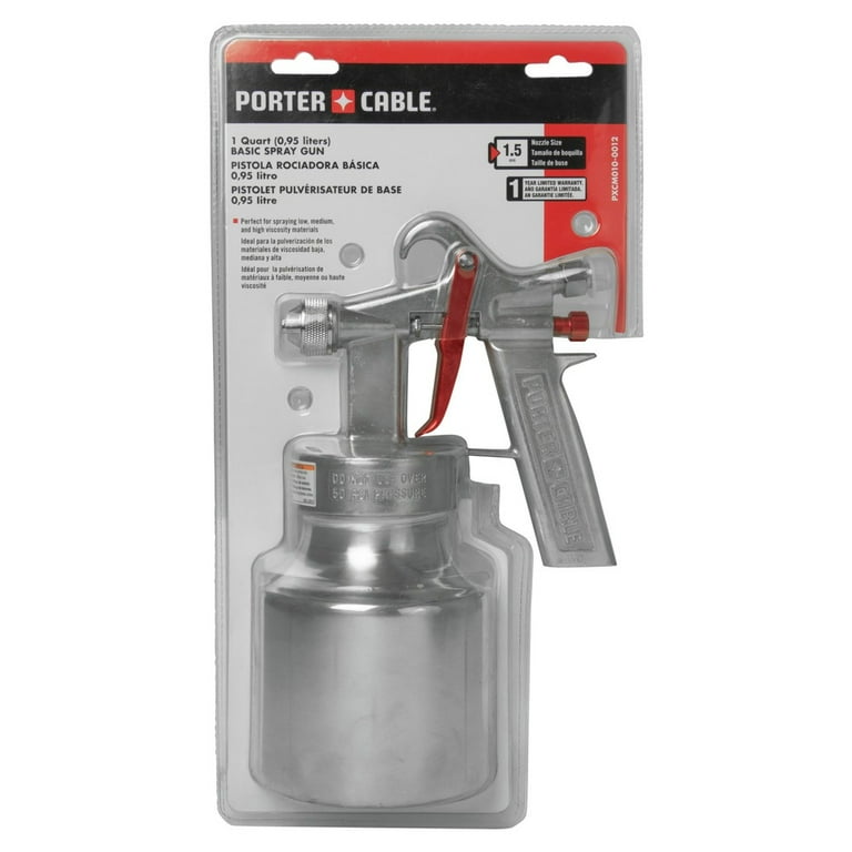 Porter Cable PXCM010 0012 50 PSI 1 qt. Air LVLP Pressure Feed Bleeder Spray Gun