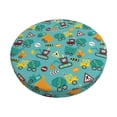 thumbnail image 1 of Qekee Trucks And Excavators Print Velvet Round Bar Stool Seat Cover, Soft Foam Cushioned Protector with Non-Slip Backing for Kitchen, Office & Restaurant Chairs-12 inch, 1 of 7