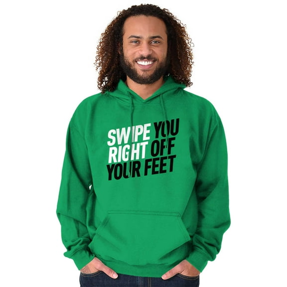 Swipe You Right Off Your Feet Dating Unisex Plus Fleece Graphic Hoodie Brisco Brands 2X