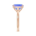 thumbnail image 3 of ANGARA Natural Cushion 3.8 ct Tanzanite Solitaire Ring with Hidden Accents in 14K Rose Gold for Women (Size-11x9mm) | December Birthstone, Anniversary, Jewelry Gift for Women | Natural Tanzanite Ring, 3 of 8