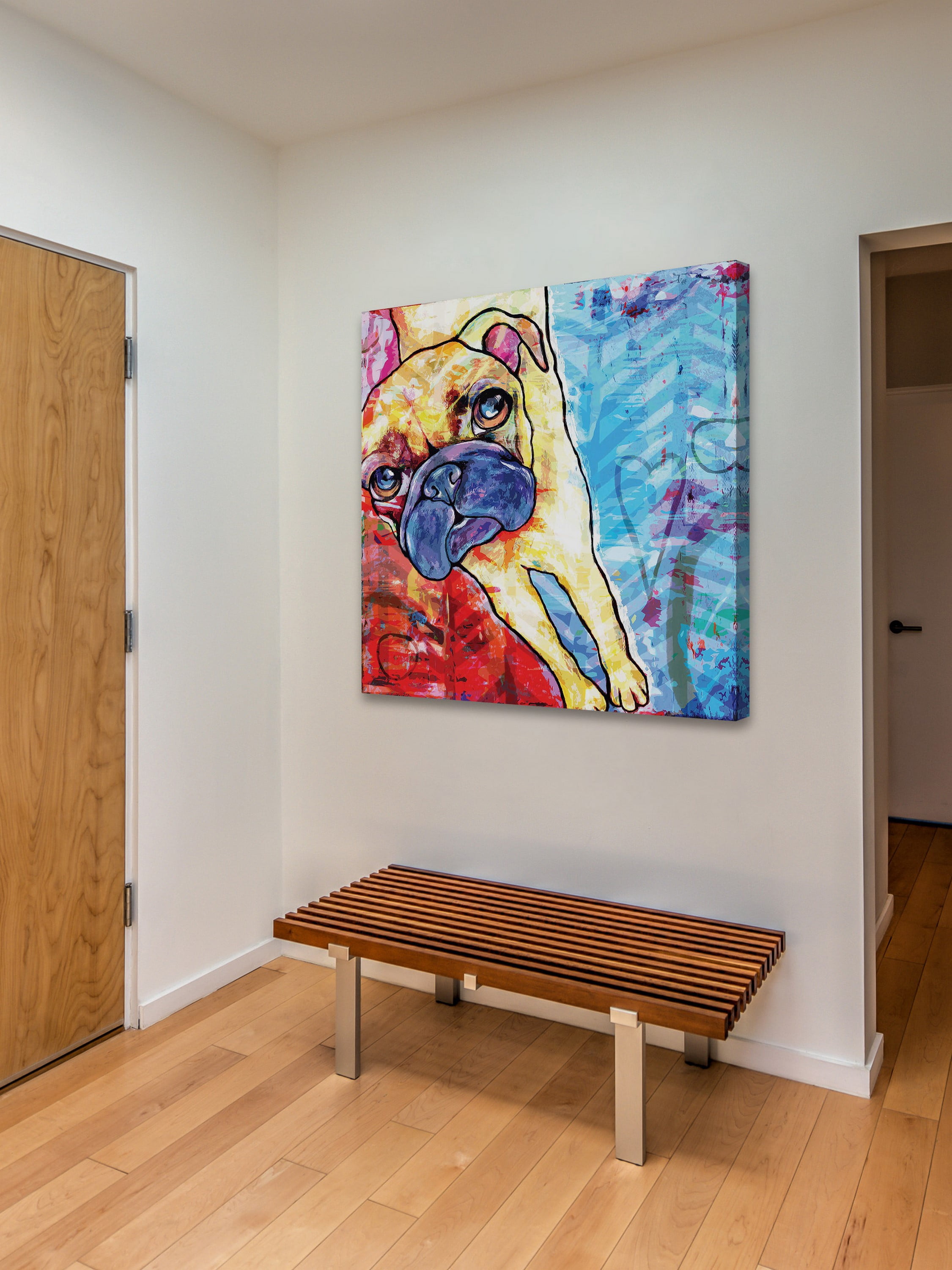 "Pug Pop Art" Painting Print on Wrapped Canvas