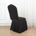 thumbnail image 4 of LKJYER White/Black 2/4/6-Piece Stretch Fitted Ruffle Pleated Skirt Banquet Chair Cover, 4 of 9