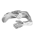 thumbnail image 1 of Anillo De Abrazo De Plata Amor Abrazo Manos Anillo Abierto Antióxido Anillo De Pareja Cómodo Para Aniversario Día De San Valentín Speravity AP006509-00, 1 of 6