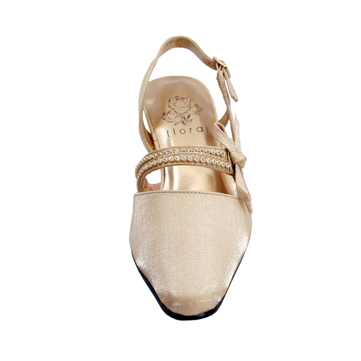 FLORAL Britt Women's Wide Width Dress Slingback Pumps GOLD 10