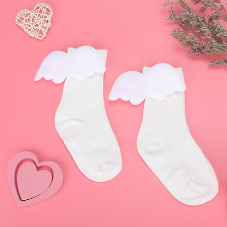 

Baby Socks Baby Soft Socks Angel Socks Baby Knee Socks Baby Girls Socks 1 Pair Baby Girls Angel Decor Ruffles Knee High Soft Leg Warmer Socks White S