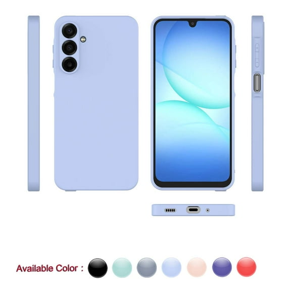 Cell Phone Basic Cases for Galaxy A17 5G, Liquid Silicone Gel Rubber Shockproof Case Ultra Thin Slim Matte Surface Cover for Samsung Galaxy A17 6.7 inch (Purple)