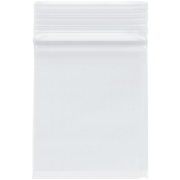 Plymor 2.5" x 3" (Case of 1,000), 4 Mil Heavy Duty Zipper Reclosable Plastic Bags