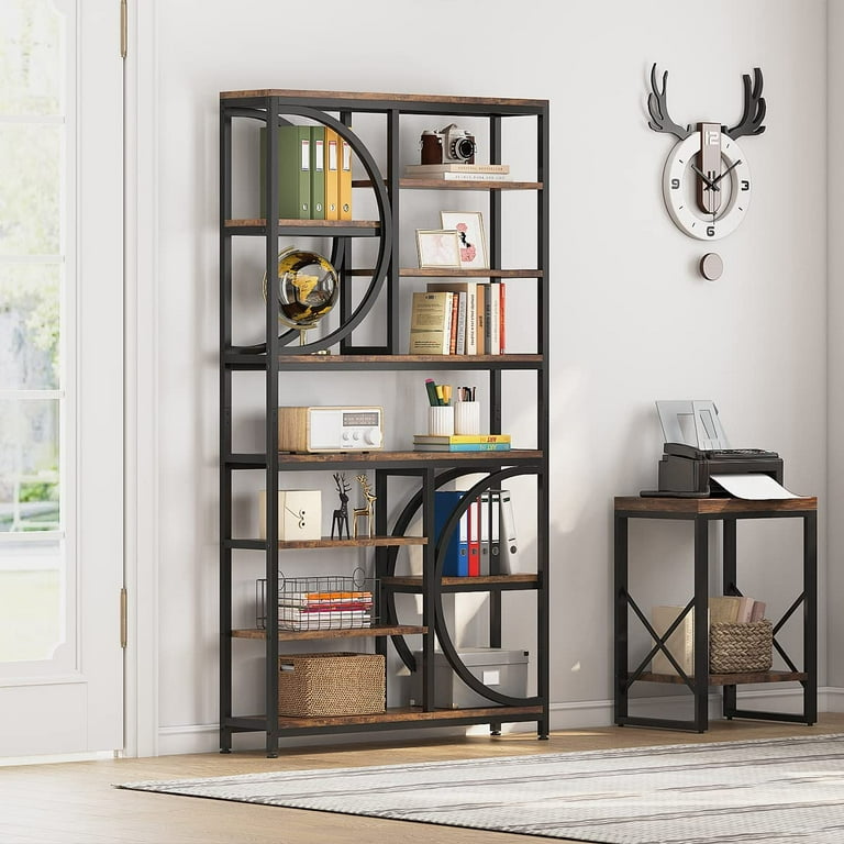 Tribesigns 8 Tier Open Bookshelf Industrial Etagere Bookcase with