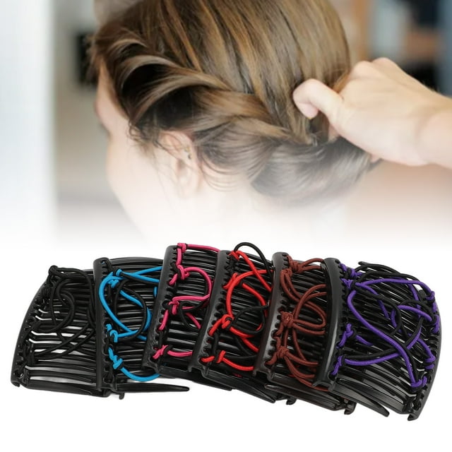 Peine de Cabello Mágico Elásstico, Rojo Púrpura Azul Negro Negro Rosa Clips Peine para el Cabello 6 Clips Paquete Dobles Fabricante de Moer para Cabello Rizado Grueso