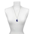 thumbnail image 3 of Delight Jewelry Silvertone Oval - Imitation Cat's Eye - Blue - Silvertone Courage Strength Wisdom Honesty Bar Charm Necklace, 23", 3 of 4
