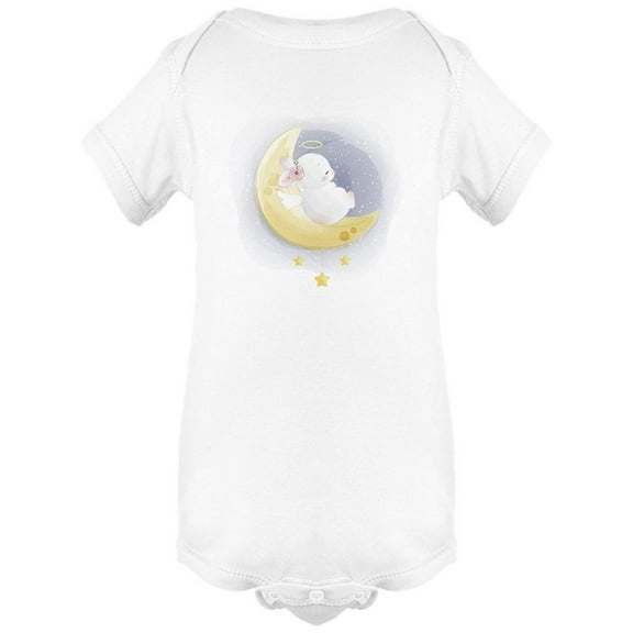 Cute Baby Bunny On The Moon Bodysuit Infant -Image by Shutterstock,  24 Months