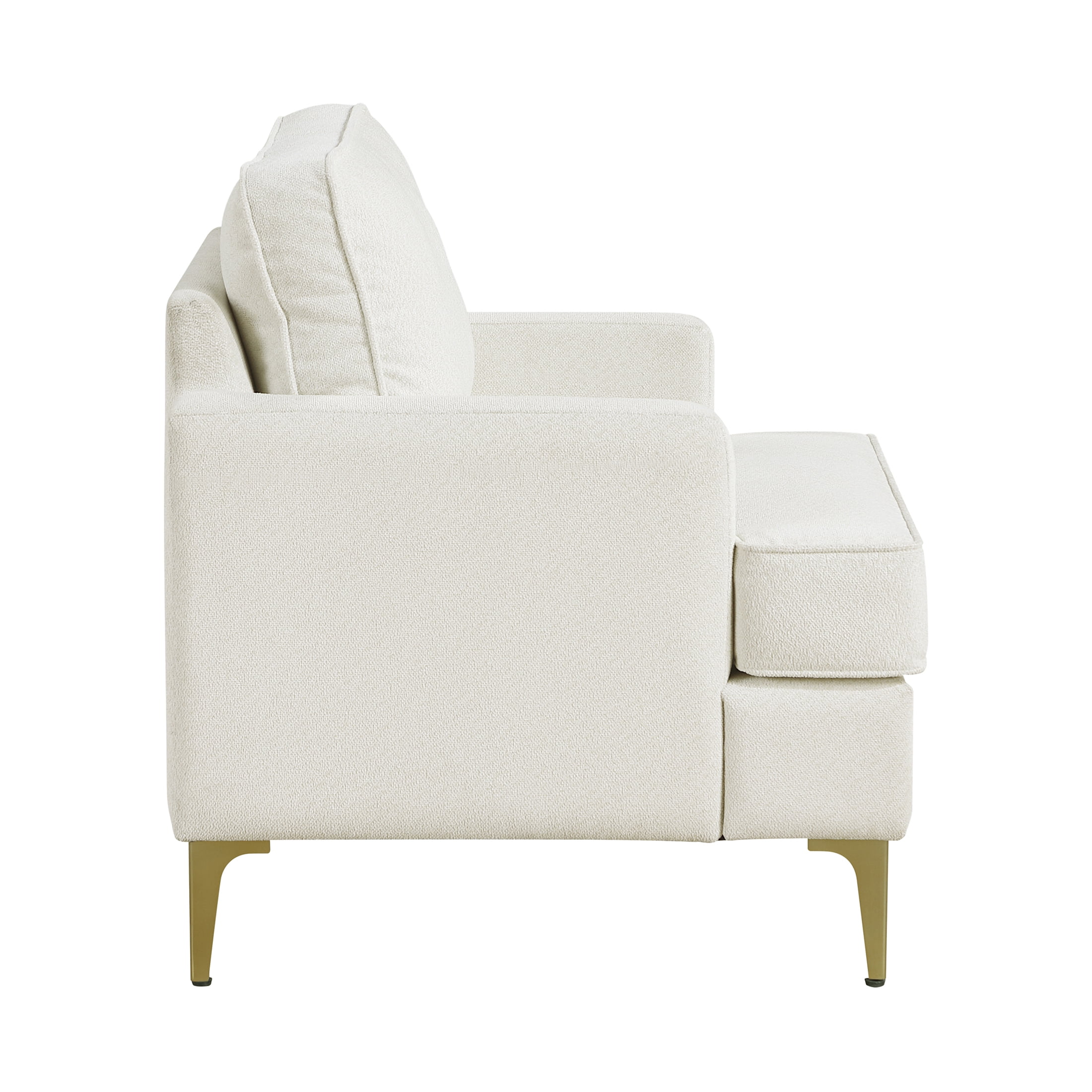 OakvillePark Northwyn Chenille Accent Chair with Metal Legs, Beige