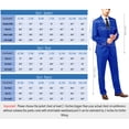 thumbnail image 4 of Wehilion Suit for Men Vintage Retro Wedding Suits Set Slim Fit 3 Pieces Jacket Blazer Groom Tuxedo Prom Mens Suit Royal Blue XXXL, 4 of 7