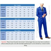 Wehilion Suit for Men Vintage Retro Wedding Suits Set Slim Fit 3 Pieces Jacket Blazer Groom Tuxedo Prom Mens Suit Royal Blue XL