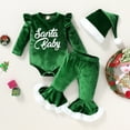 thumbnail image 2 of Younger Tree Newborn Baby Girl Christmas Outfits Toddler Santa Long Sleeve Romper Pants Hat Clothes Set for 6-12 Months, 2 of 7
