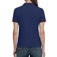 thumbnail image 4 of Hxshgdsn Womens Casual Short Sleeve Shirt Henley Lapel Collar Golf Blouse Gym Workout Tee（Navy/2XL）, 4 of 6