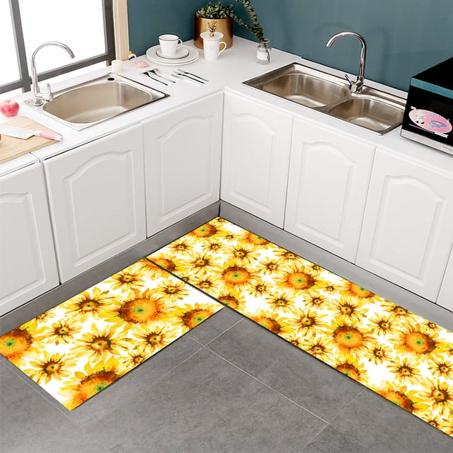 Alfombrilla antideslizante para cocina, alfombrilla lavable de girasol para cocina, alfombrillas para baño, porche, entrada TUNC Sencillez