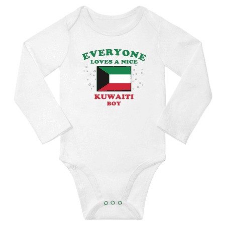 

Everyone Loves a Nice Kuwaiti Boy Baby Long Slevve Romper Bodysuit (White 18-24 Months)