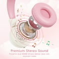 thumbnail image 2 of Kids Headphones, 85/94dB Safe Volume Headphones for School, over Ear Kids Wired Headphones with Built-in Microphone, Noise Isolation, Adjustable Wired Headphones for Girls, Kids, Tablet, Pink & White, 2 of 8