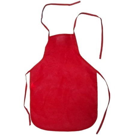Food Service Aprons - Child's Youth RED Chef Food Crafting Activity Apron Party Costume Accessory