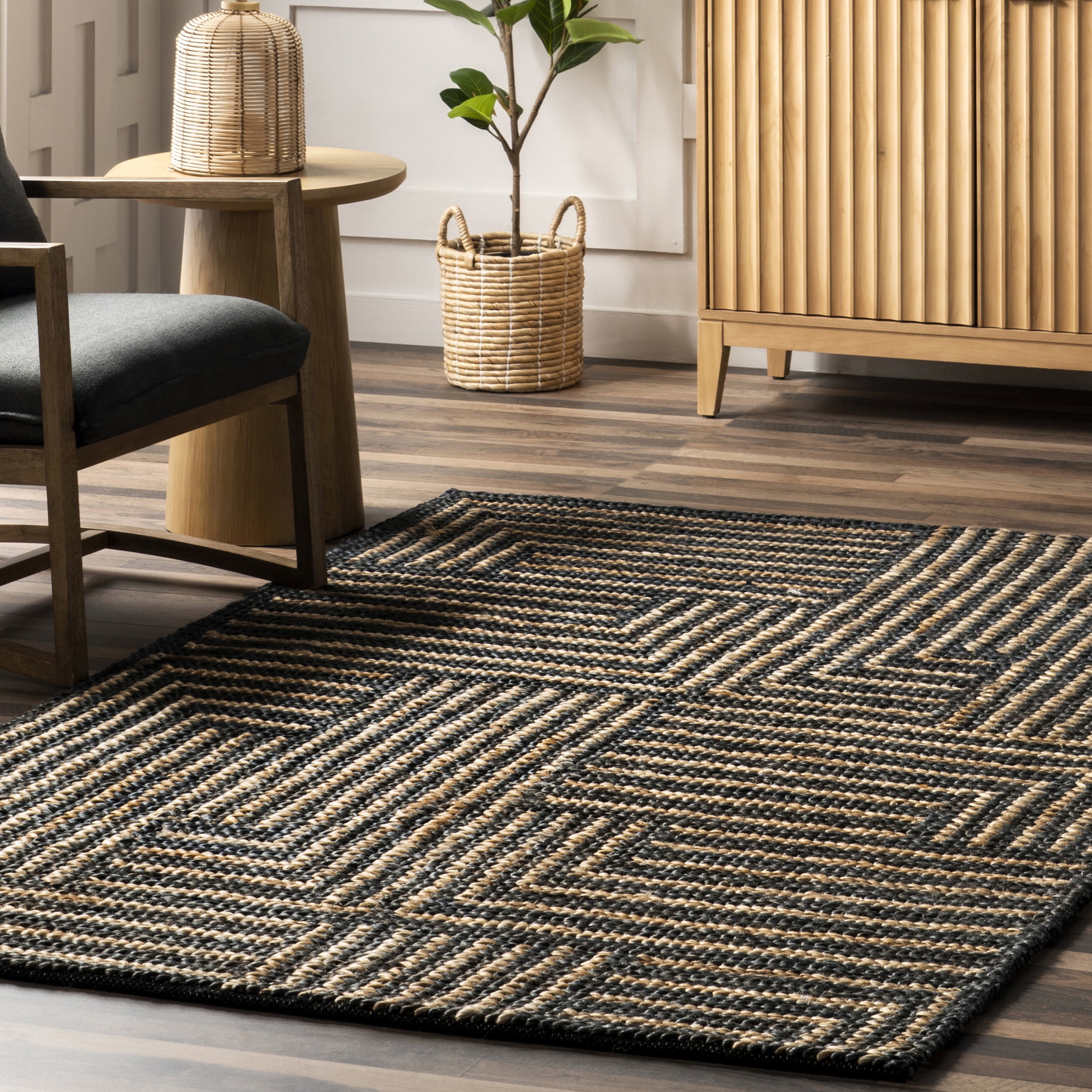 Rugs USA Grassland Handwoven Jute Area Rug, 7' 6" x 9' 6", Liess Ivory