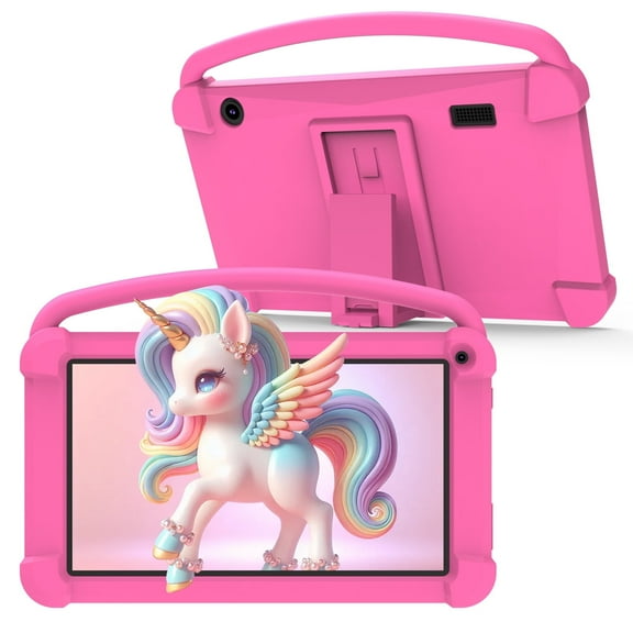 7 Inch Kids Table for kid, Android Toddler Tablets, Children Tablet with 32GB Storage 4GB RAM WiFi BT Shockproof Case Dual Camera Educationl Games Parental Control, Kids Software Pre-Installed