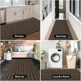 thumbnail image 5 of Debonair Runner Rug 1.3ft x 4 ft Indoor/Outdoor Low Profile, Hallway, Kitchen, Patio, Deck Area, RV, Entryway, Garage, with Natural Non-Slip Rubber Backing, Brown Strip, 5 of 10