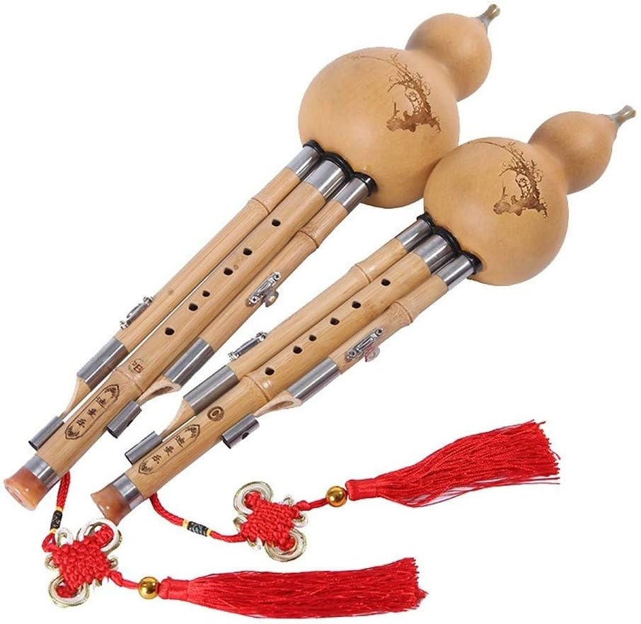 Wooden Gourd Flute, Chinese Musical Instrument Flute, Handmade With Chinese Knot And Storage Box, Ethnic Musical Instrument For Beginners,C Key
