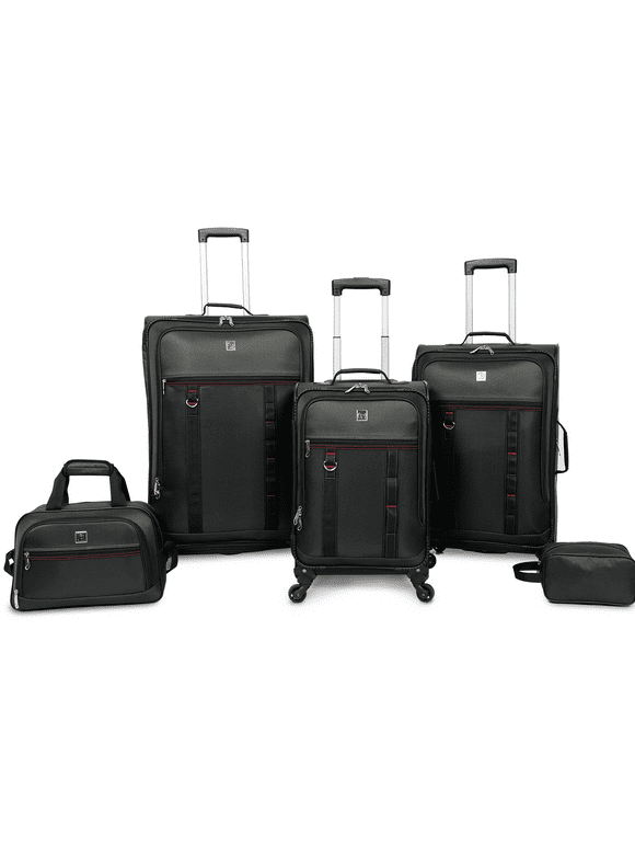 Protege 5 Piece Softside Luggage Set, Includes 28" & 24" Check Bags, 20" Carry-on, Green