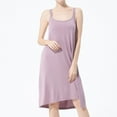 thumbnail image 2 of Previn Women's CottonPlus Size Nightgown Solid Soft Summer Sleeveless Flowy Knee Length Strappy Backless Tank Sleepwear Midi Pajama Dress Comfy Purple X-Large, 2 of 4