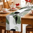 thumbnail image 5 of Boho Geometric Table Runner - 108 Inch Long Green Ethnic Abstract Stripes Motifs Cotton and Linen Blended Dress Scarves Farmhouse Table Runner for Kitchen Dining, Coffee Table, 13" x 108", 5 of 8