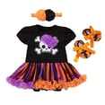 thumbnail image 3 of Gelikeya Newborn Baby Girls My First Halloween Clothes Cute 3 Piece Tutu Dress Headband and Shoes Pumpkin Outfits for little Girl (A, 6-12 Months), 3 of 3